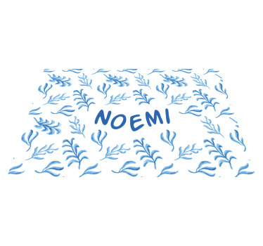 Set de table nom Fleurs bleues et blanches - TenStickers