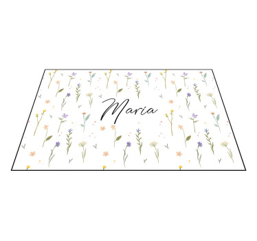 Individuais de mesa com nome Flores coloridas de jardim - TenStickers