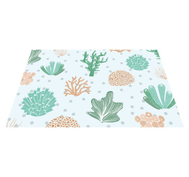 Renkli mercan desenli dikdörtgen servis altlığı - TenStickers