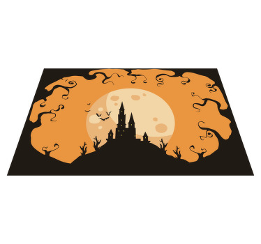 Slott på oransje natt spisebrikke Halloween - Tenstickers