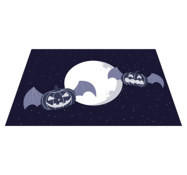 Mantel individual Halloween Caras de calabaza negra en la noche - TenVinilo