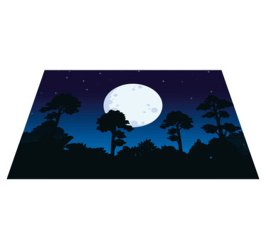 Nuit bleue avec des sets de table halloween pleine lune - TenStickers