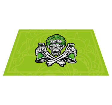 Green skull glasses graffiti  original placemats - TenStickers