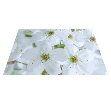 Maleri af hvide blomster dækkeserviet - TenStickers