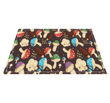 Set de table original sticker de champignons multicolores - TenStickers