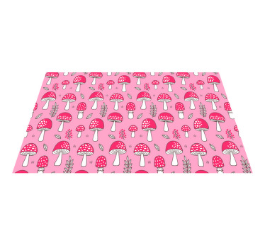 Pink on pink mushroom pattern original placemat - TenStickers