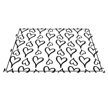 Mantel individual casa Iconos de corazón ilustrados en negro - TenVinilo