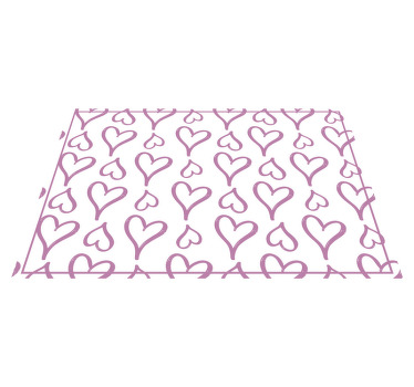 Lyserøde illustrerede hjerteikoner moderne dækkeservietter - TenStickers