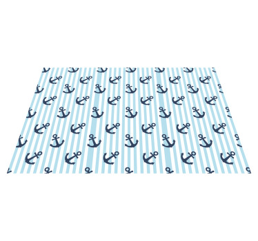 Marinblå vertikala ränder mönster bordstabletter - Tenstickers