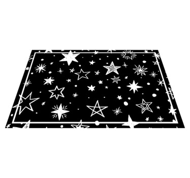 Individuais de mesa originais Fundo branco padrão de estrela pret - TenStickers
