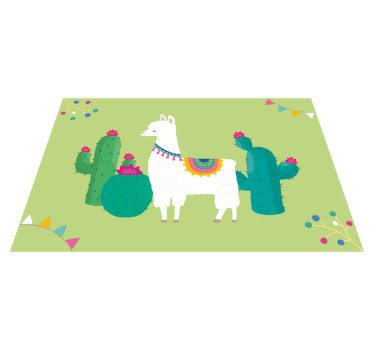 Llama with Cacti children placemats - TenStickers