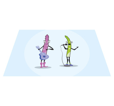 αστεία σπαράγγια με σουπλά για παιδιά κιθάρας - TenStickers