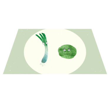 Purjolök och brysselkål illustration bordstabletter - Tenstickers