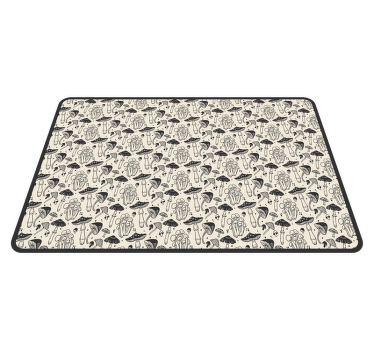 Svart tegning sopp mønster spisebrikke original - Tenstickers