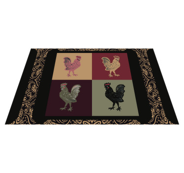 Set de table original Style ethnique quatre coqs - TenStickers