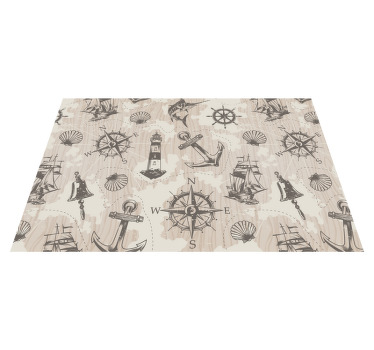Anchors on wood planks pattern placemats - TenStickers