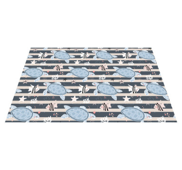 Turtles and stripes nautical Vinyl placemats - TenStickers