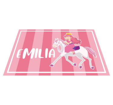 Tischset Kinder Rosa prinzessin, die ein weißes pferd reitet - TenStickers