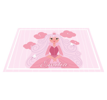 Rosa prinsesse med sky spisebrikke spedbarn - Tenstickers