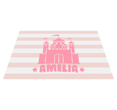 Mantel individual personalizable Castillo monocolor con princesas - TenVinilo