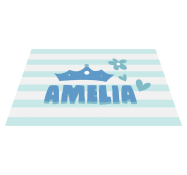 Individuais de mesa com nome Princesa azul claro - TenStickers