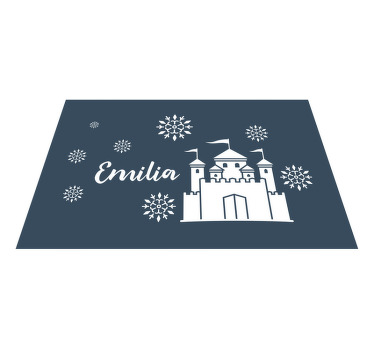 Tischset mit Namen Einfarbiges schloss mit schneeflocken - TenStickers
