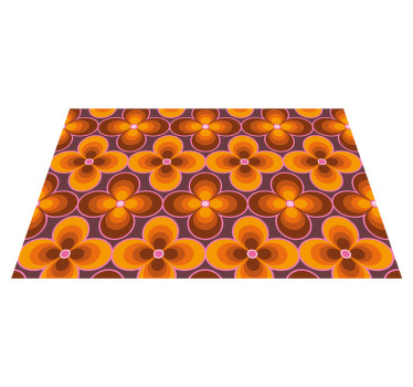 Blomma retro groovy mönster original bordstabletter - Tenstickers