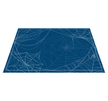 individuais de mesa com teia de aranha de halloween azul - TenStickers