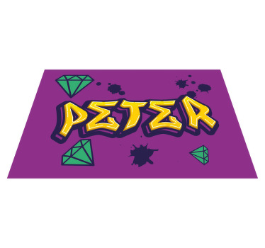 Green diamond graffiti style  placemats - TenStickers