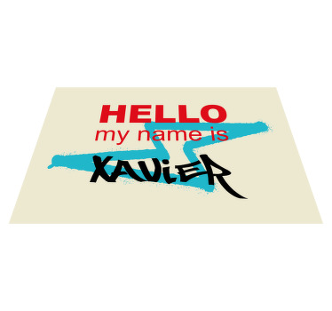 Mantel individual personalizable Mi nombre es tarjeta de graffiti - TenVinilo