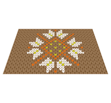 çiçekli bej doğal elyaf dokulu servis altlıkları - TenStickers