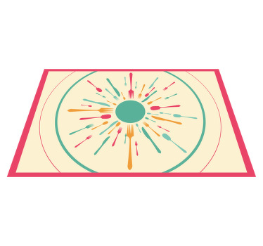 Fargerike skjeer i cercle spisebrikke original - Tenstickers