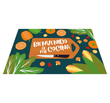 Individual mesa moderno bienvenidos a mi cocina con frutas - TenVinilo