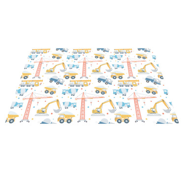 Tischset Kinder Pastellfarbene baufahrzeuge - TenStickers