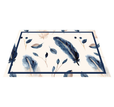 Mantel individual elegante Hojas y plumas voladoras - TenVinilo