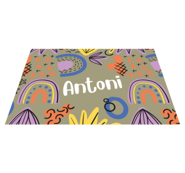 Colourful pattern olive Personalised placemats - TenStickers