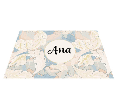Tovaglietta americana con nome Color crema e fantasia vintage - TenStickers