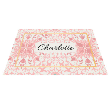 Individuais de mesa com nome Padrão vintage rosa - TenStickers