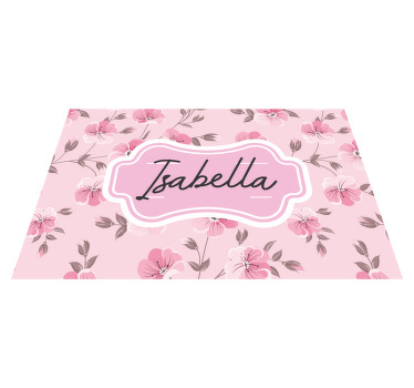 Mantel individual personalizable Flores rosadas vintage - TenVinilo