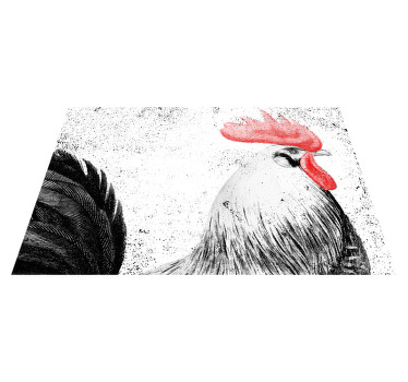 Sorte og røde hane originale dækkeservietter - TenStickers