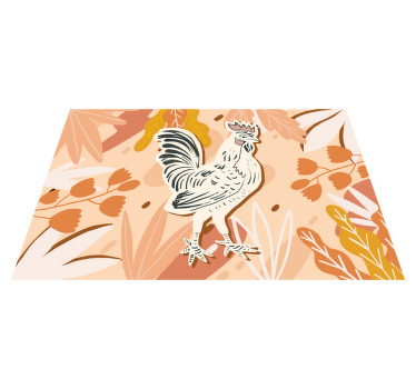 Rooster on orange flowers original placemats - TenStickers