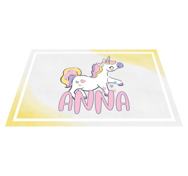 Tovaglietta americana con nome Disegno magico unicorno - TenStickers