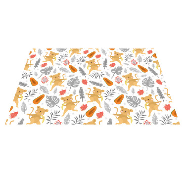 Mantel individual infantil Entregando niña y monos - TenVinilo