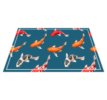 Individuais de mesa infantis Peixe koi com fundo azul - TenStickers