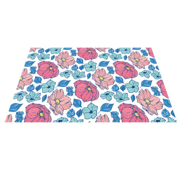 Individuais de mesa elegantes Delicadas flores rosa e azul - TenStickers