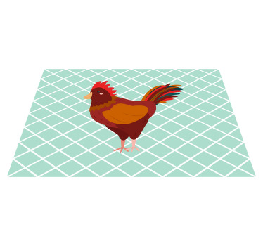 Red rooster cock side view original placemats - TenStickers