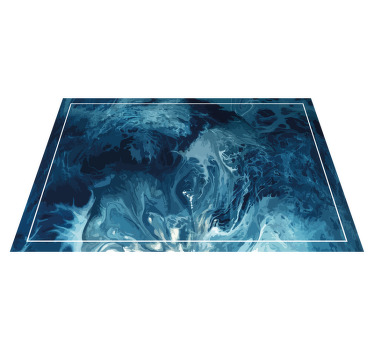 Mantel individual original Tonos azules ondas de acuarela - TenVinilo