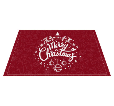 Tovaglietta personalizzata Natale auguri di festa rosso - TenStickers