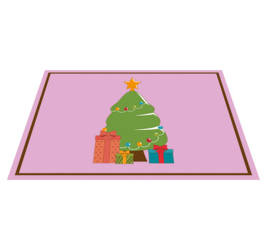 Tecknad julgran med nuvarande bordsmattor - Tenstickers