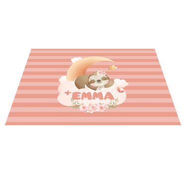 Mantel individual infantil Lindos animales perezosos con nombre - TenVinilo